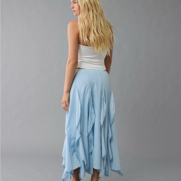 American Eagle Outfitters AE High-Waisted Cascade Ruffle Maxi Skirt Sm - Picture 2 of 5